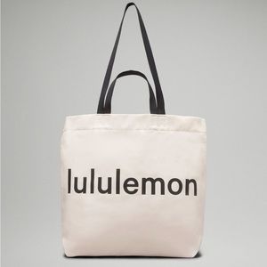 NWT Lululemon Double Handle Canvas Tote Bag 17L Natural & Black